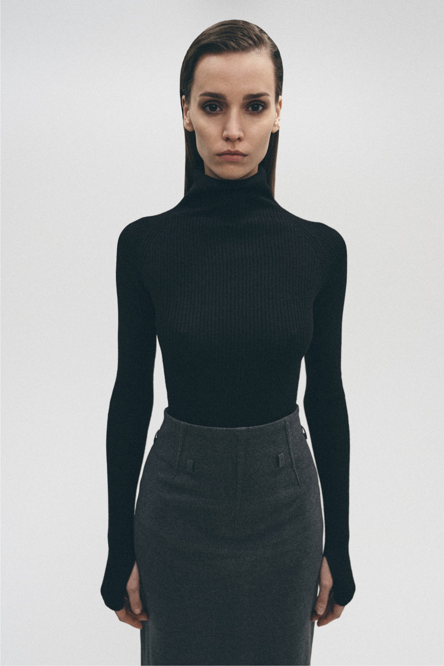 Cannelure roll-neck sweater