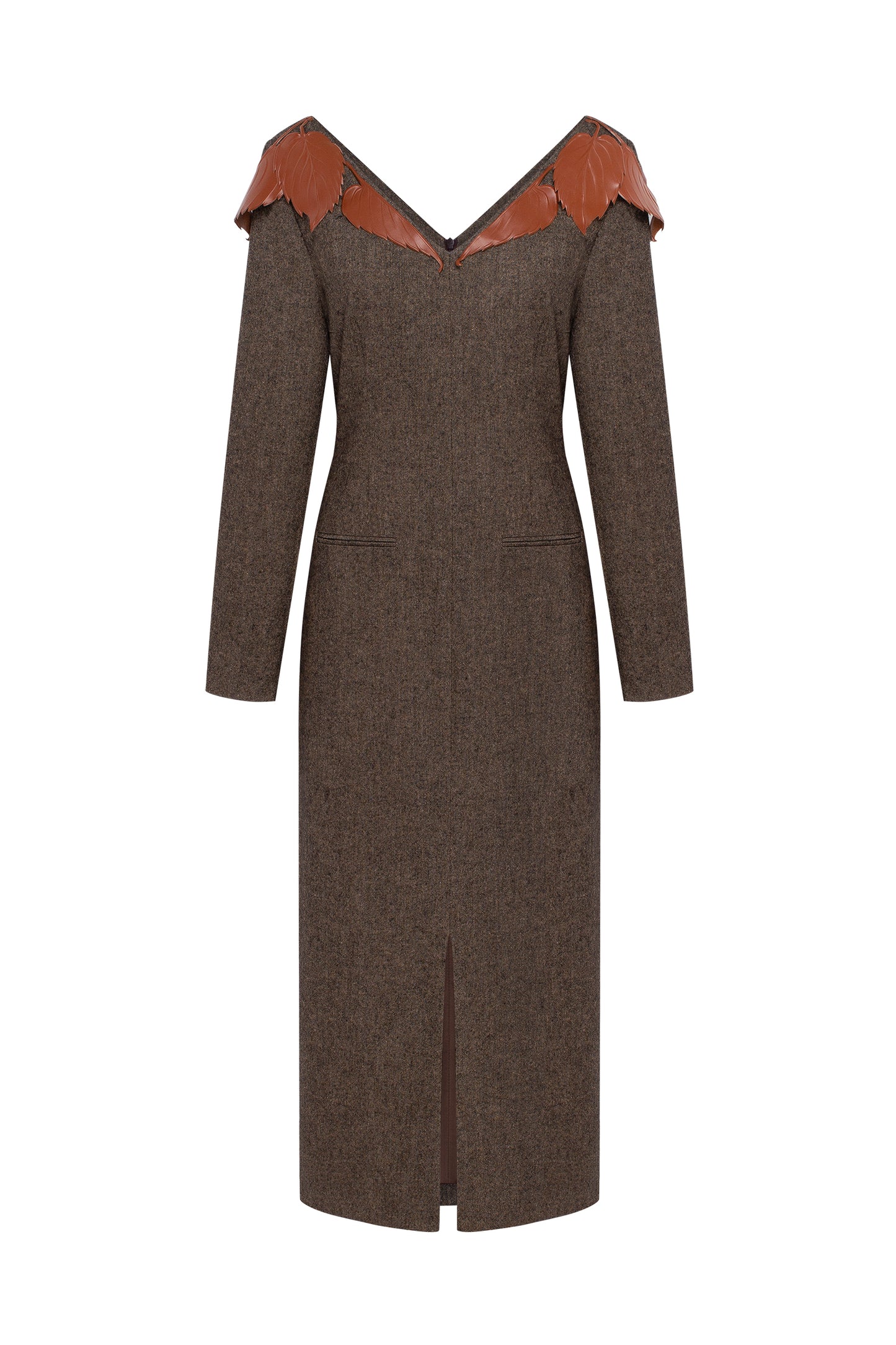 Panneau dress in rich brown