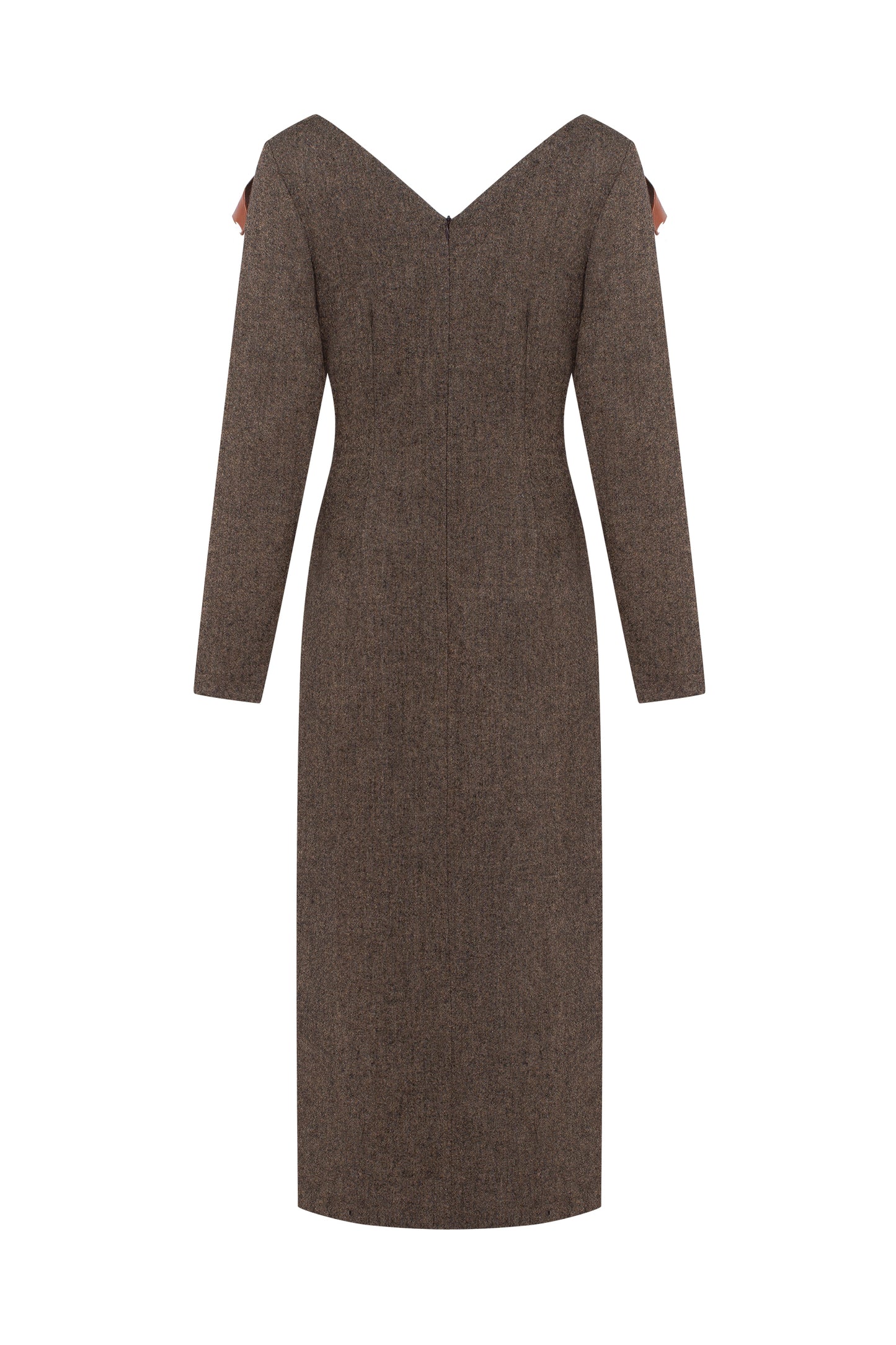 Panneau dress in rich brown