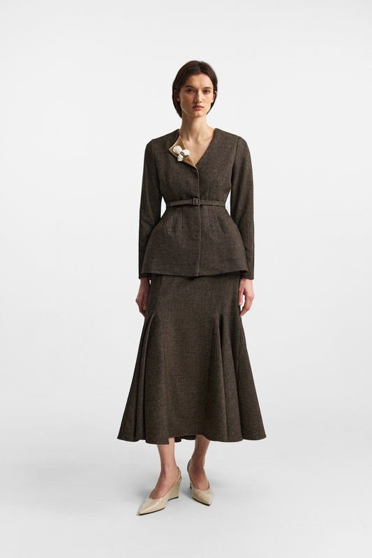Secessia skirt in rich brown