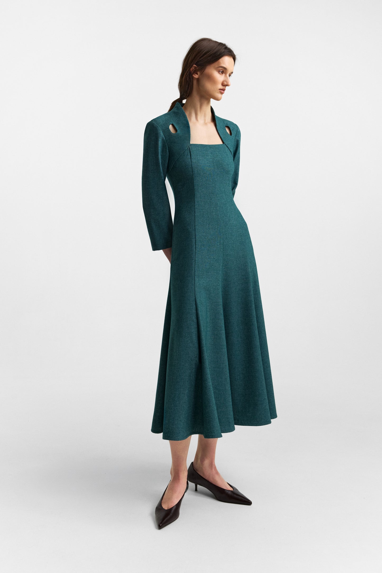 Edicule dress in rich teal