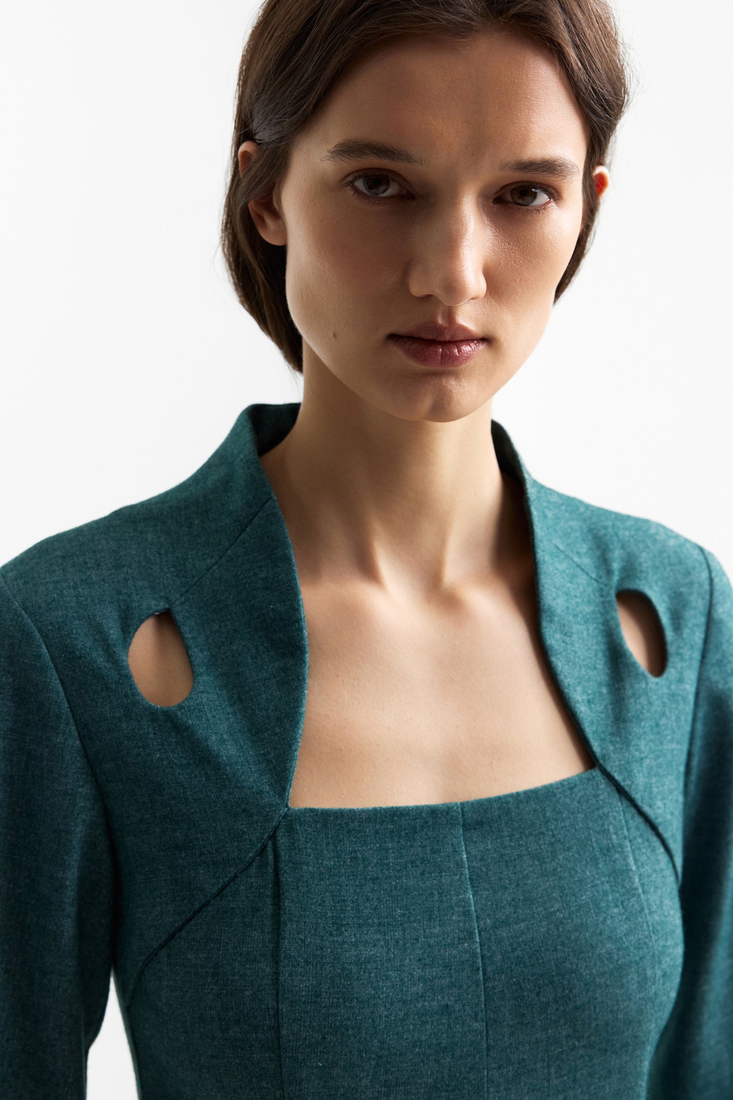 Edicule dress in rich teal