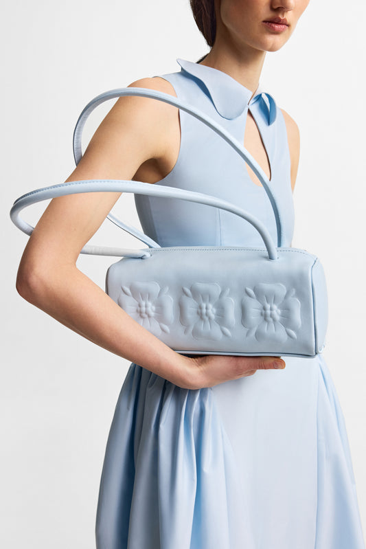 Bas-relief bag in ice blue