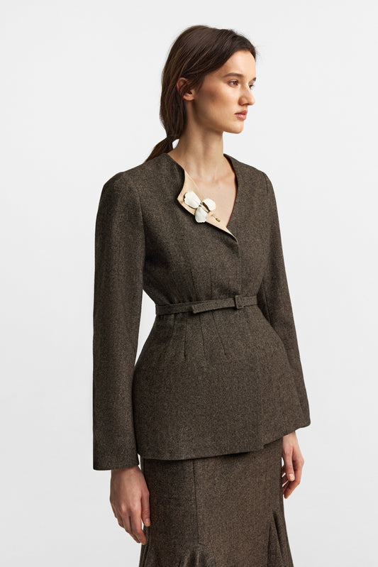 Secessia jacket in rich brown
