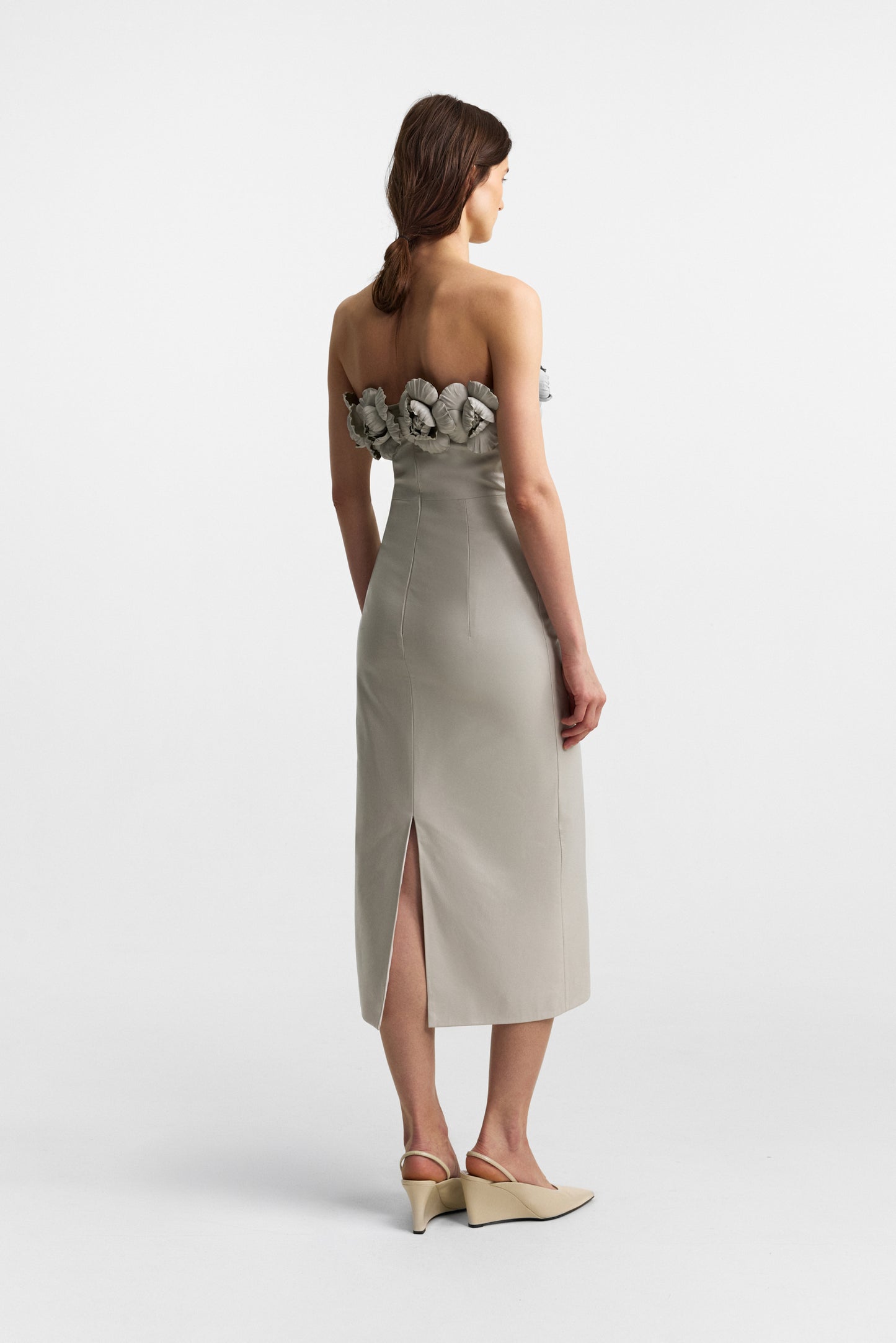 Capitel dress in stone taupe