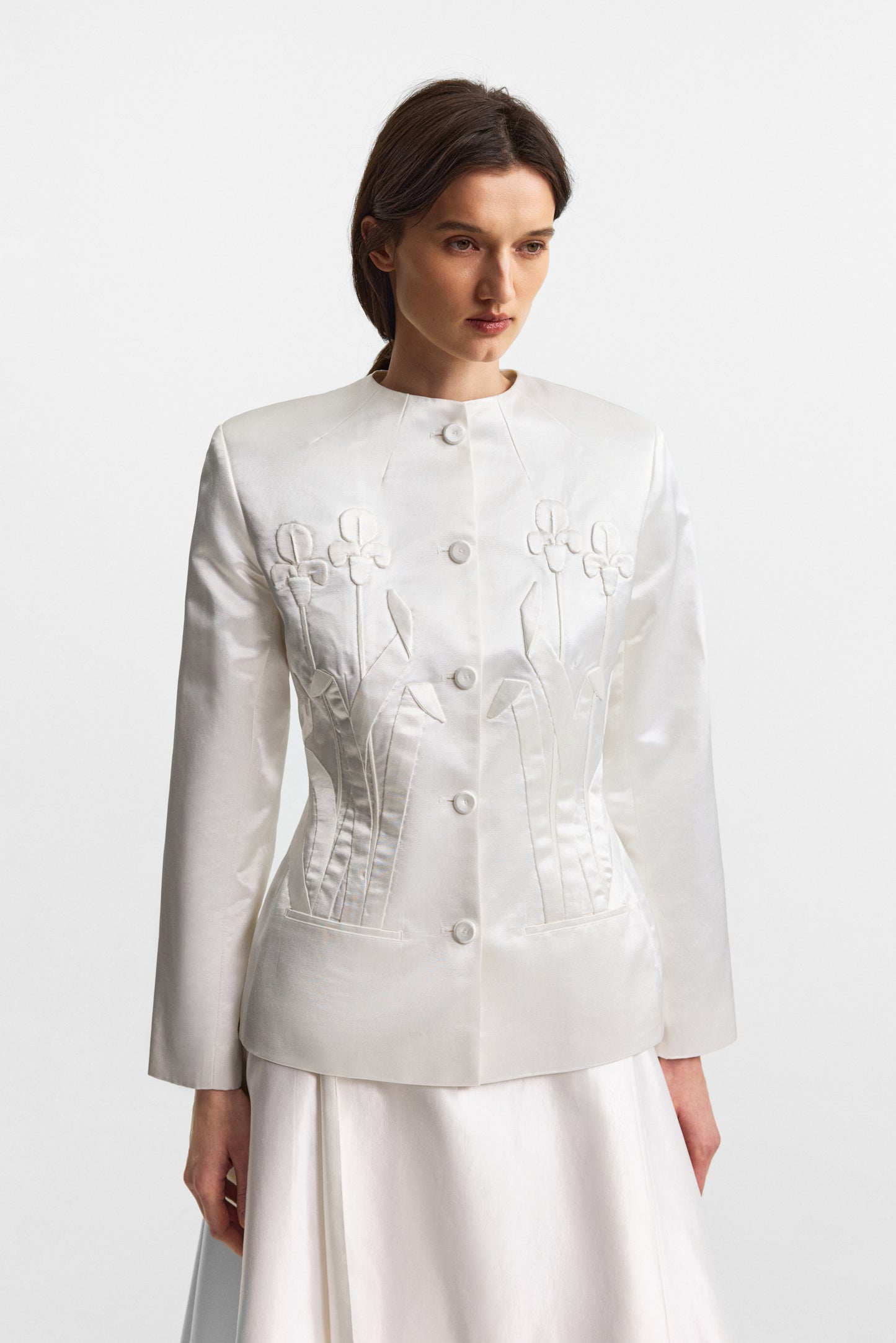 Iris jacket in cloud white