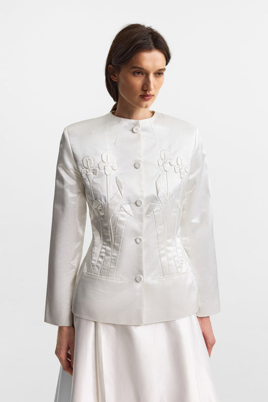 Iris jacket in cloud white