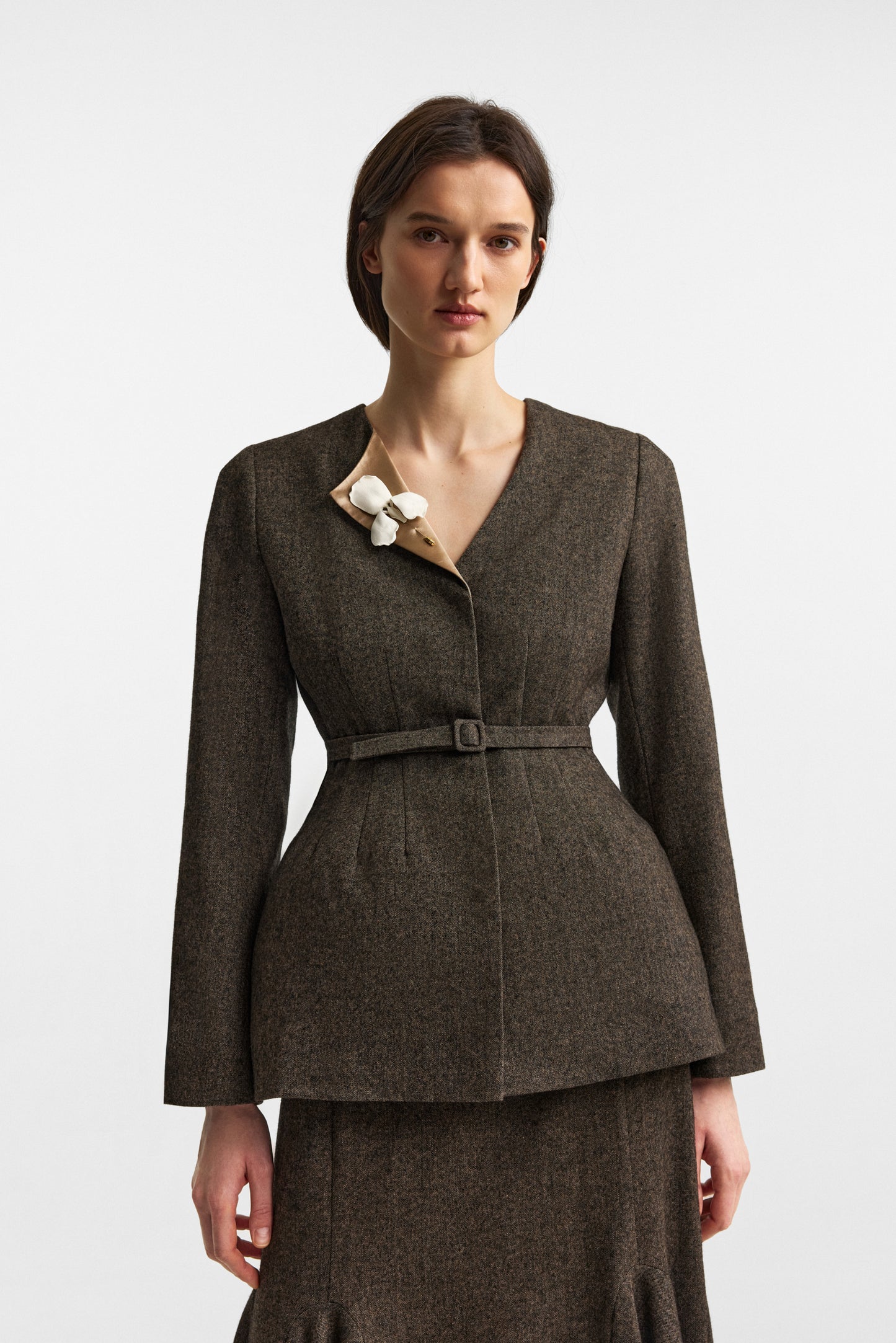 Secessia jacket in rich brown
