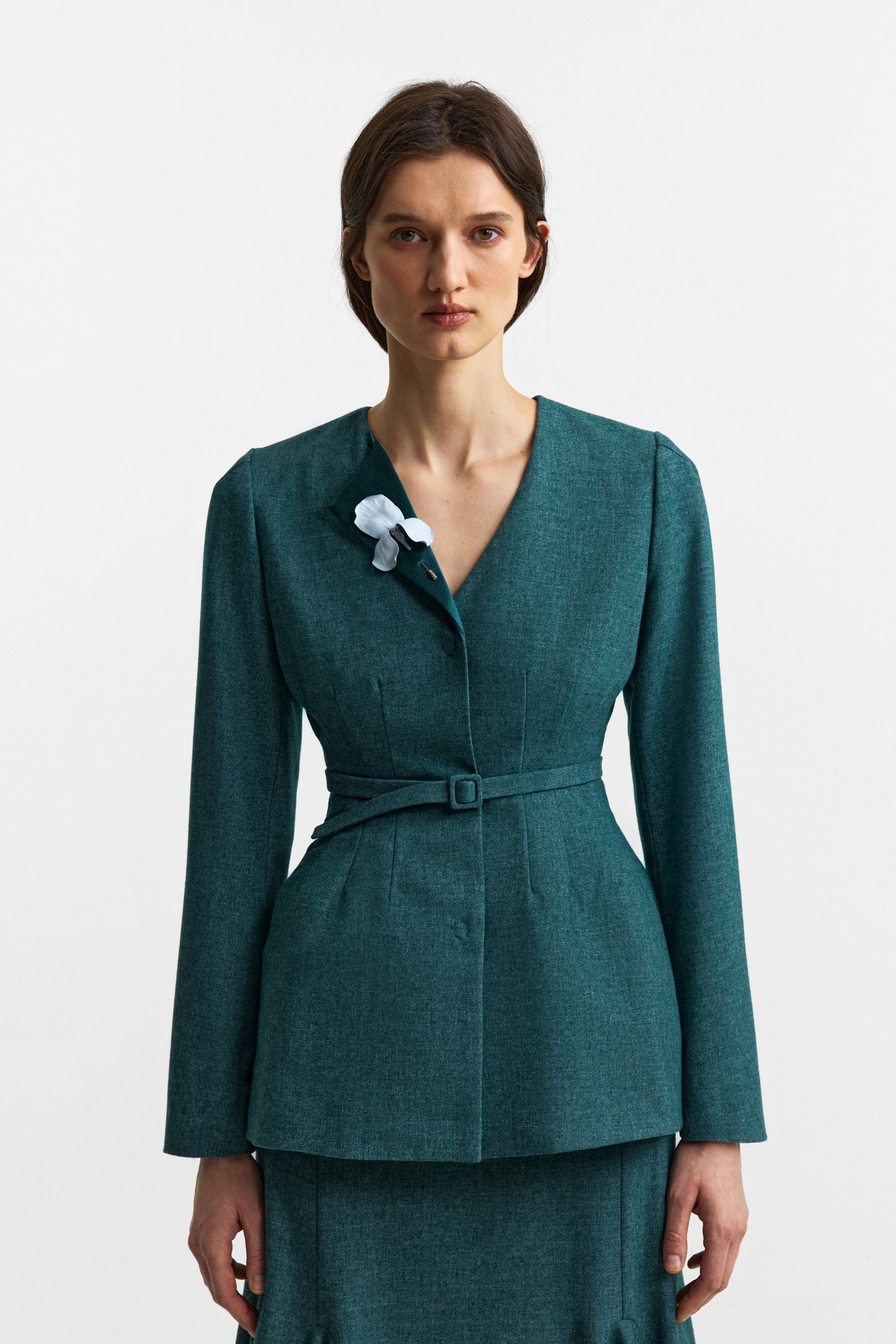 Secessia jacket in rich teal