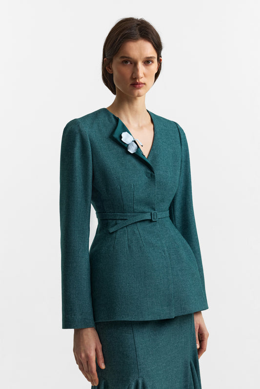 Secessia jacket in rich teal