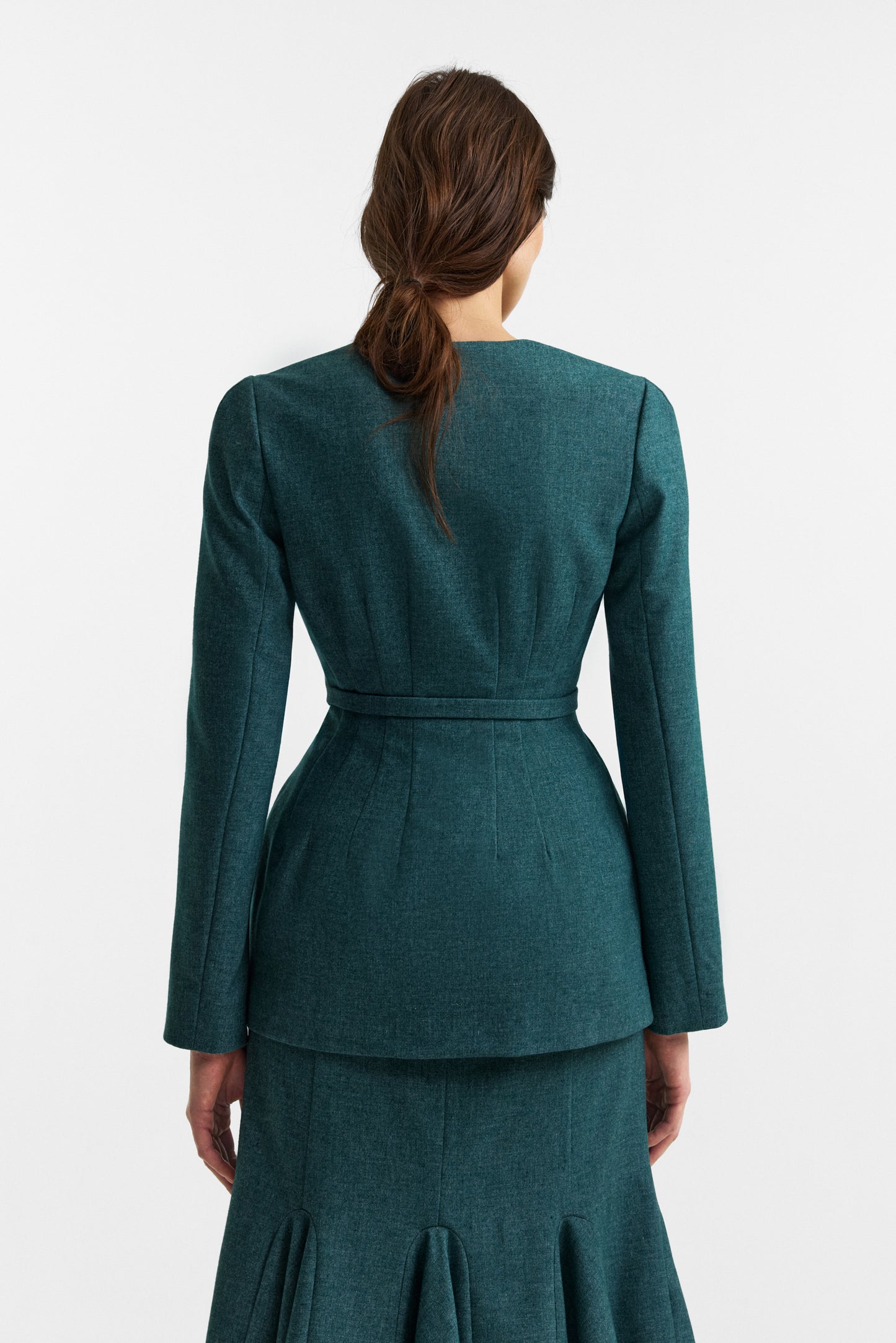 Secessia jacket in rich teal