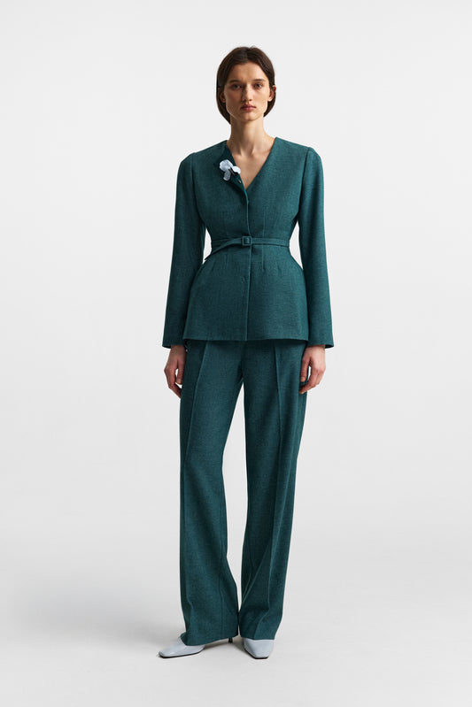 Secessia pants in rich teal