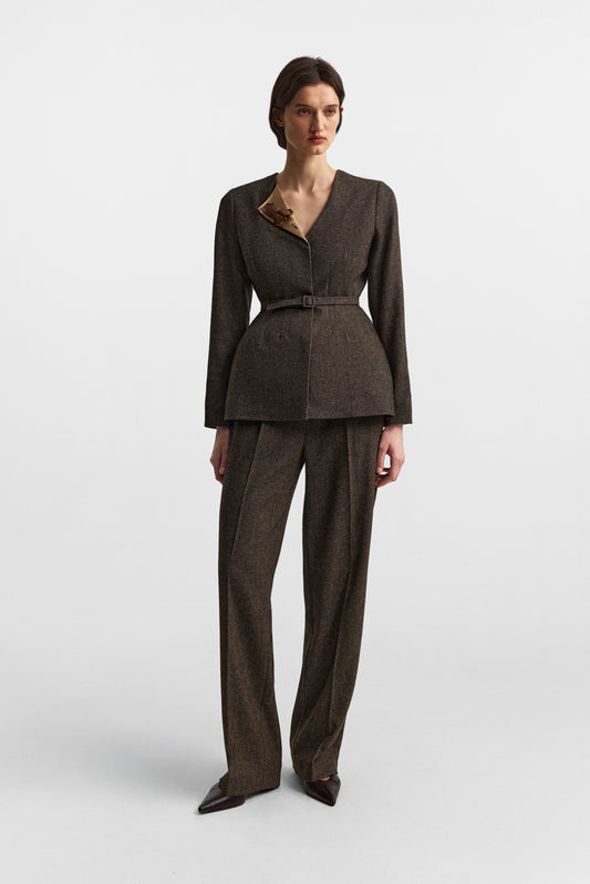 Secessia pants in rich brown