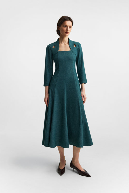 Edicule dress in rich teal