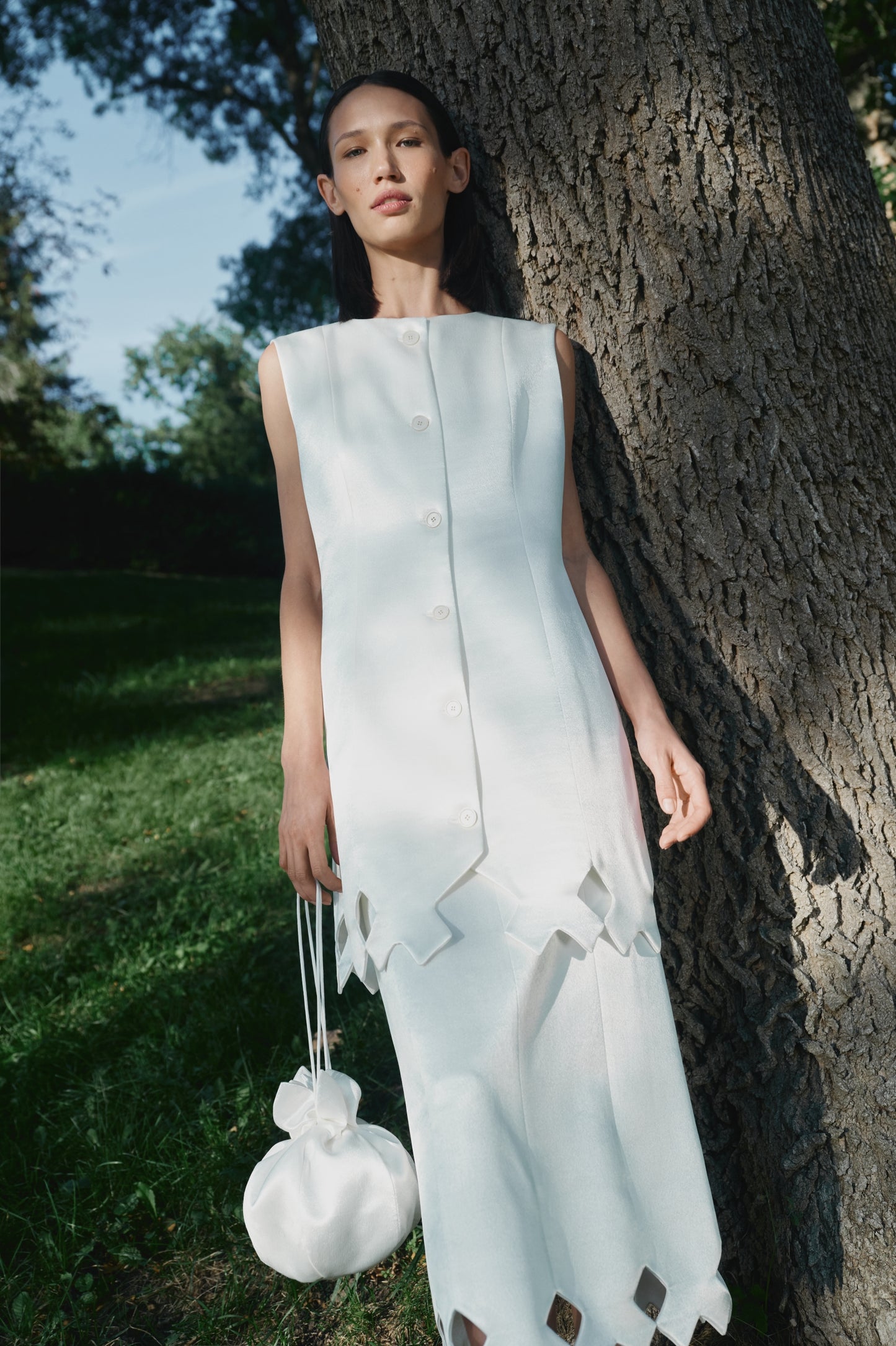 Tympan skirt eggshell